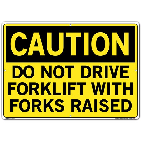 Vestil Aluminum Sign, 14-1/2" H, 20-1/2" W, Aluminum, Rectangle, English, SI-C-58-E-AL-063 SI-C-58-E-AL-063